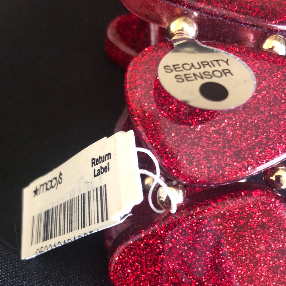 Style & Co Red Glitter Bead/Resin Stretch Bracelet - Picture 8 of 8